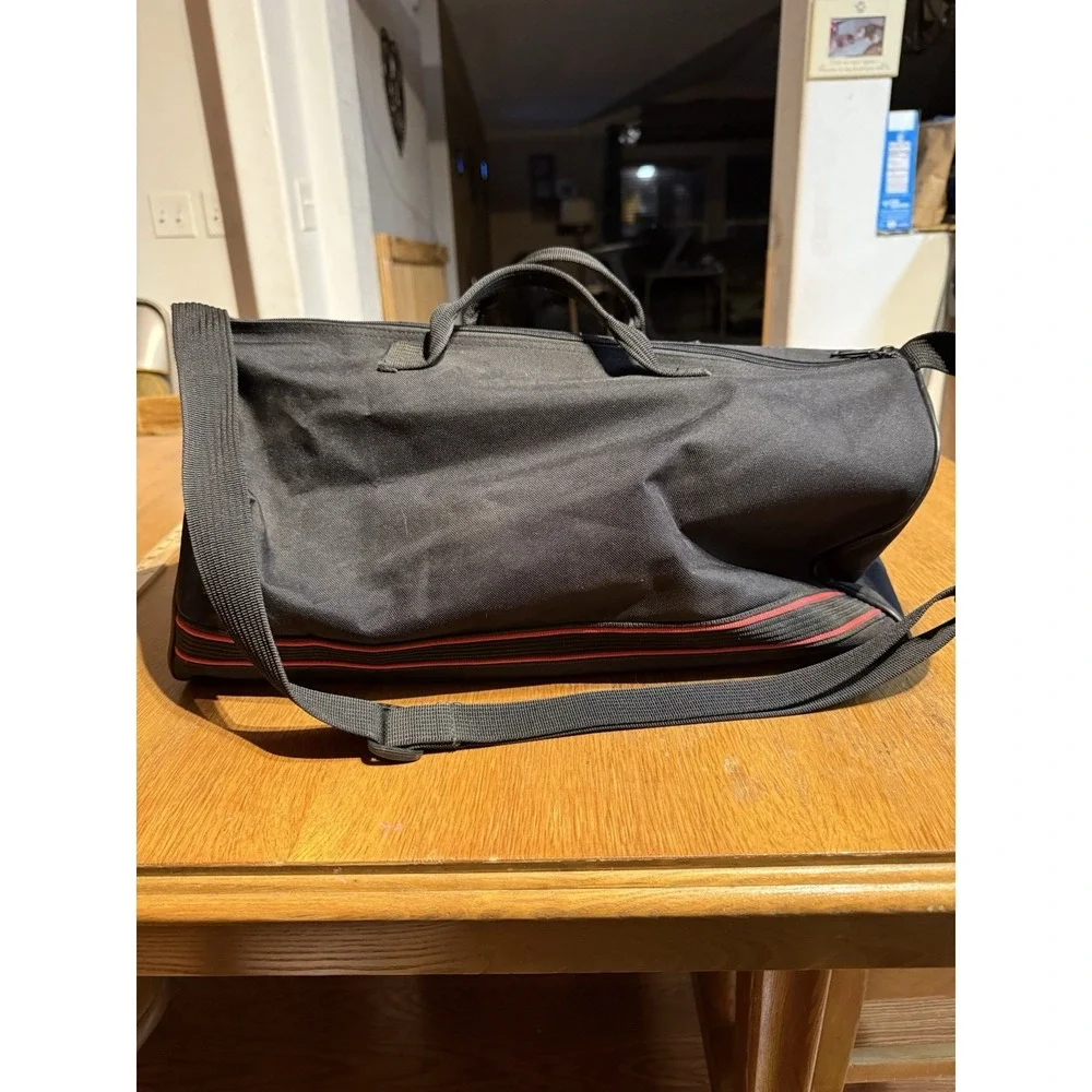 Vintage Drakkar Noir Duffel Bag Black‎ Red Promo Travel Gym Bag Cologne Logo